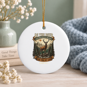 As The Deer Psalm 42:1 Bible Glass Ornament - Material: Circle Ceramic Ornament