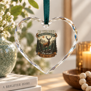 As The Deer Psalm 42:1 Bible Glass Ornament - Material: Heart Glass Ornament