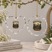As The Deer Psalm 42:1 Bible Glass Ornament - Material: Heart Glass Ornament