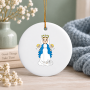 Assumption Of Mary Catholic Faith Glass Ornament - Material: Circle Ceramic Ornament