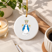 Assumption Of Mary Catholic Faith Glass Ornament - Material: Circle Ceramic Ornament