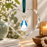 Assumption Of Mary Catholic Faith Glass Ornament - Material: Heart Glass Ornament