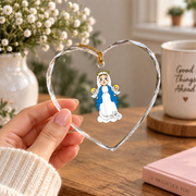 Assumption Of Mary Catholic Faith Glass Ornament - Material: Heart Glass Ornament