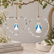 Assumption Of Mary Catholic Faith Glass Ornament - Material: Heart Glass Ornament