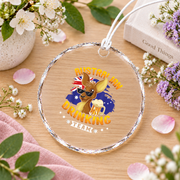 Australia Day Beer Lover Celebration Glass Ornament - Material: Circle Glass Ornament