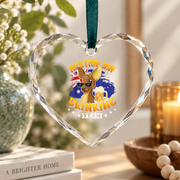 Australia Day Beer Lover Celebration Glass Ornament - Material: Heart Glass Ornament