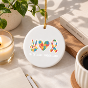 Autism Awareness Accept Understand Love Ornament Glass Ornament - Material: Circle Ceramic Ornament