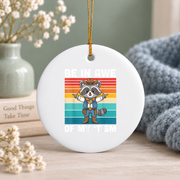 Autism Awareness Cowboy Support Message Glass Ornament - Material: Circle Ceramic Ornament