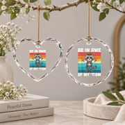 Autism Awareness Cowboy Support Message Glass Ornament - Material: Heart Glass Ornament
