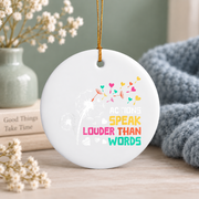 Autism Awareness Dandelion Design Ornament Glass Ornament - Material: Circle Ceramic Ornament