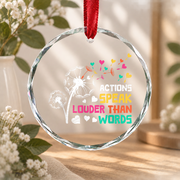 Autism Awareness Dandelion Design Ornament Glass Ornament - Material: Circle Glass Ornament