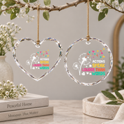 Autism Awareness Dandelion Design Ornament Glass Ornament - Material: Heart Glass Ornament