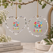 Autism Awareness Different Is Beautiful Support Glass Ornament - Material: Heart Glass Ornament