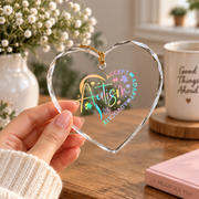 Autism Awareness Month Heart Love Ornament Glass Ornament - Material: Heart Glass Ornament