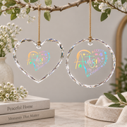 Autism Awareness Month Heart Love Ornament Glass Ornament - Material: Heart Glass Ornament