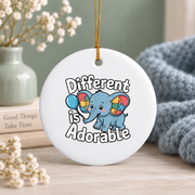 Autism Awareness Month Puzzle Acceptance Ornament Glass Ornament - Material: Circle Ceramic Ornament