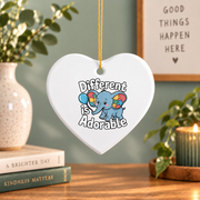 Autism Awareness Month Puzzle Acceptance Ornament Glass Ornament - Material: Heart Ceramic Ornament