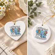 Autism Awareness Month Puzzle Acceptance Ornament Glass Ornament - Material: Heart Ceramic Ornament