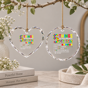 Autism Awareness Son Support Message Ornament Glass Ornament - Material: Heart Glass Ornament