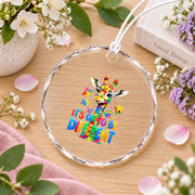 Autism Awareness Support Ornament Glass Ornament - Material: Circle Glass Ornament