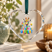 Autism Awareness Support Ornament Glass Ornament - Material: Heart Glass Ornament
