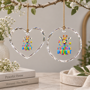 Autism Awareness Support Ornament Glass Ornament - Material: Heart Glass Ornament