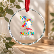 Autism Awareness Symbol Ornament Glass Ornament - Material: Circle Glass Ornament