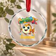 Autism Blue Tang Fish Awareness Ornament Glass Ornament - Material: Circle Glass Ornament