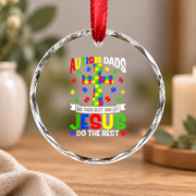 Autism Dad Christian Support Glass Ornament - Material: Circle Glass Ornament
