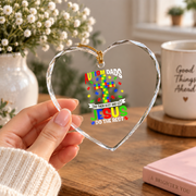 Autism Dad Christian Support Glass Ornament - Material: Heart Glass Ornament