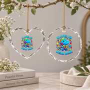 Autism Dinosaur Blue Awareness Ornament Glass Ornament - Material: Heart Glass Ornament