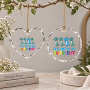 Autism Dinosaur Different Is Beautiful Ornament Glass Ornament - Material: Heart Glass Ornament