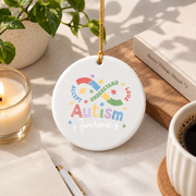 Autism Infinity Symbol Awareness Ornament Glass Ornament - Material: Circle Ceramic Ornament