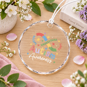 Autism Infinity Symbol Awareness Ornament Glass Ornament - Material: Circle Glass Ornament