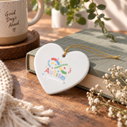 Autism Infinity Symbol Awareness Ornament Glass Ornament - Material: Heart Ceramic Ornament