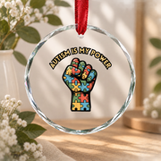 Autism Periodic Table Design Ornament Glass Ornament - Material: Circle Glass Ornament