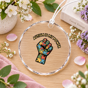 Autism Periodic Table Design Ornament Glass Ornament - Material: Circle Glass Ornament