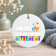 Autism Pig Kids Awareness Ornament Glass Ornament - Material: Circle Ceramic Ornament