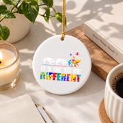 Autism Pig Kids Awareness Ornament Glass Ornament - Material: Circle Ceramic Ornament