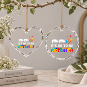 Autism Pig Kids Awareness Ornament Glass Ornament - Material: Heart Glass Ornament