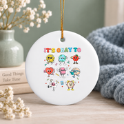 Autism Positive Message Ornament Glass Ornament - Material: Circle Ceramic Ornament