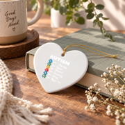 Autism Support Family Awareness Ornament Glass Ornament - Material: Heart Ceramic Ornament