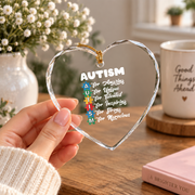 Autism Support Family Awareness Ornament Glass Ornament - Material: Heart Glass Ornament