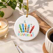 Autism Unique Identity Awareness Ornament Glass Ornament - Material: Circle Ceramic Ornament