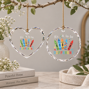 Autism Unique Identity Awareness Ornament Glass Ornament - Material: Heart Glass Ornament
