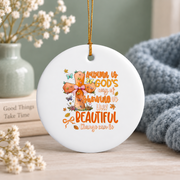 Autumn God's Beautiful Creation Glass Ornament - Material: Circle Ceramic Ornament