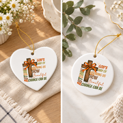 Autumn God's Way Cross Christian Glass Ornament - Material: Heart Ceramic Ornament