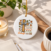 Autumn God's Way Inspirational Glass Ornament - Material: Circle Ceramic Ornament