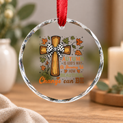 Autumn God's Way Inspirational Glass Ornament - Material: Circle Glass Ornament