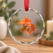 Autumn Hope Jesus Faith Glass Ornament - Material: Circle Glass Ornament